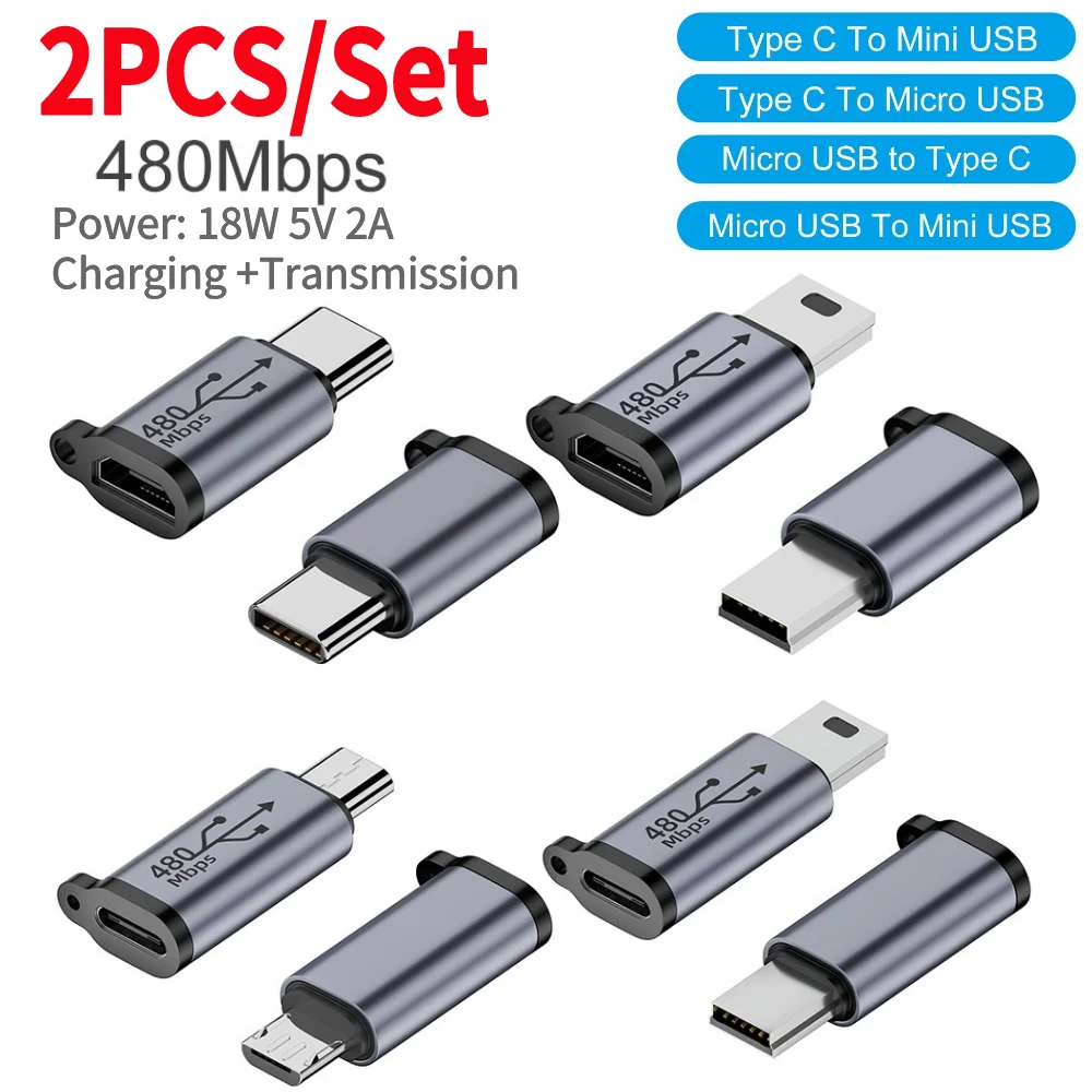 Type C Female to Micro USB/TypeC Female to Mini USB/Micro USB Type C/Micro USB Mini Connector Adapter