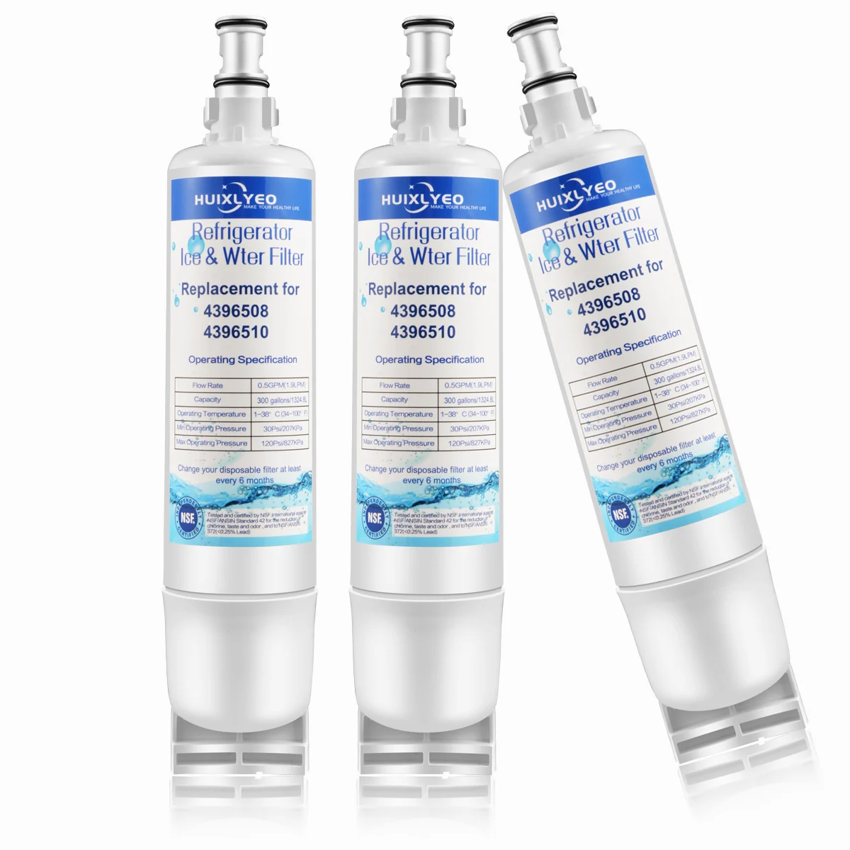 4396508 Refrigerator Water Filter Replacement for Whirlpool EDR5RXD1 4396510 NLC240V Filter 5 46-9010 Pack of 3