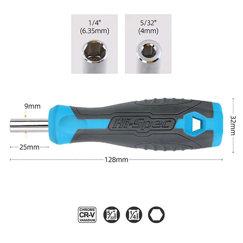 Description Picture 5 of item1/4 (6.35mm) Ratchet Screwdriver Bit Holder Handle Multifunctional Magnetic Bit Driver For Slotted Hex Torx Phillips Bit