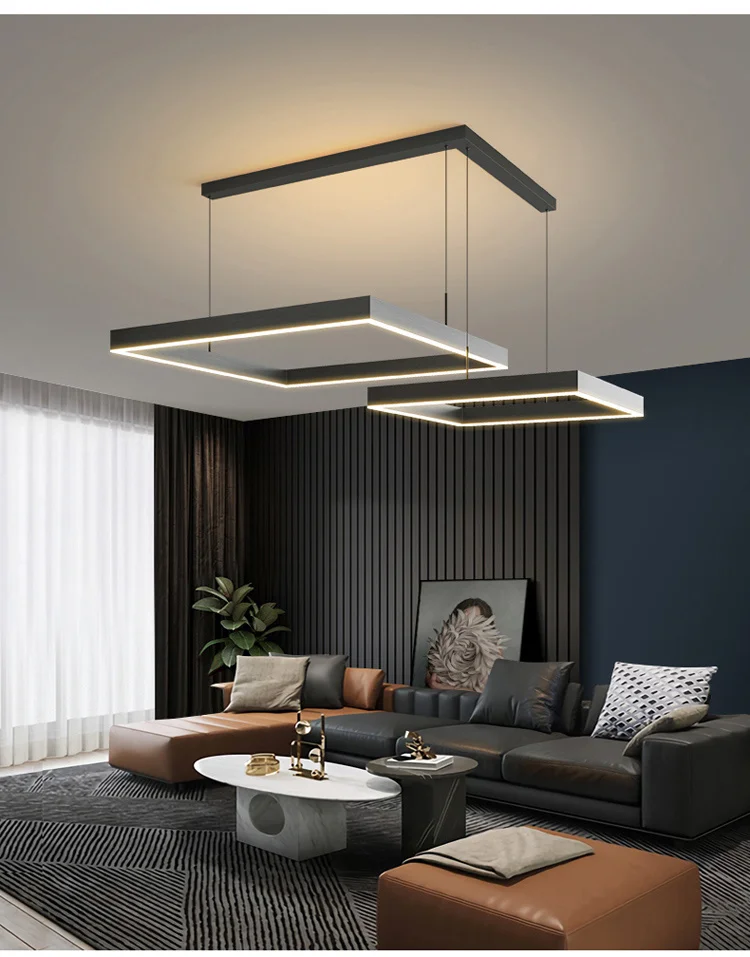 New modern Ceiling chandelier living room concise pendent lamp  dining room square Nordic lamps led Ceiling living room lights antler chandelier