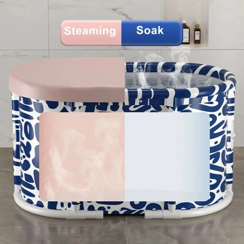 Folding Bathing Bucket Space Saving Stable Thickened Bracket Bath Tub Portable Shower Container Without Cover Bathroom Accessory