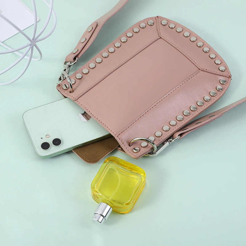 Rivets femmes sacs à bandoulière Hip Hop moto téléphone épaule femme sac de selle sacs à main de créateur sacs à main de mode_voghion.com