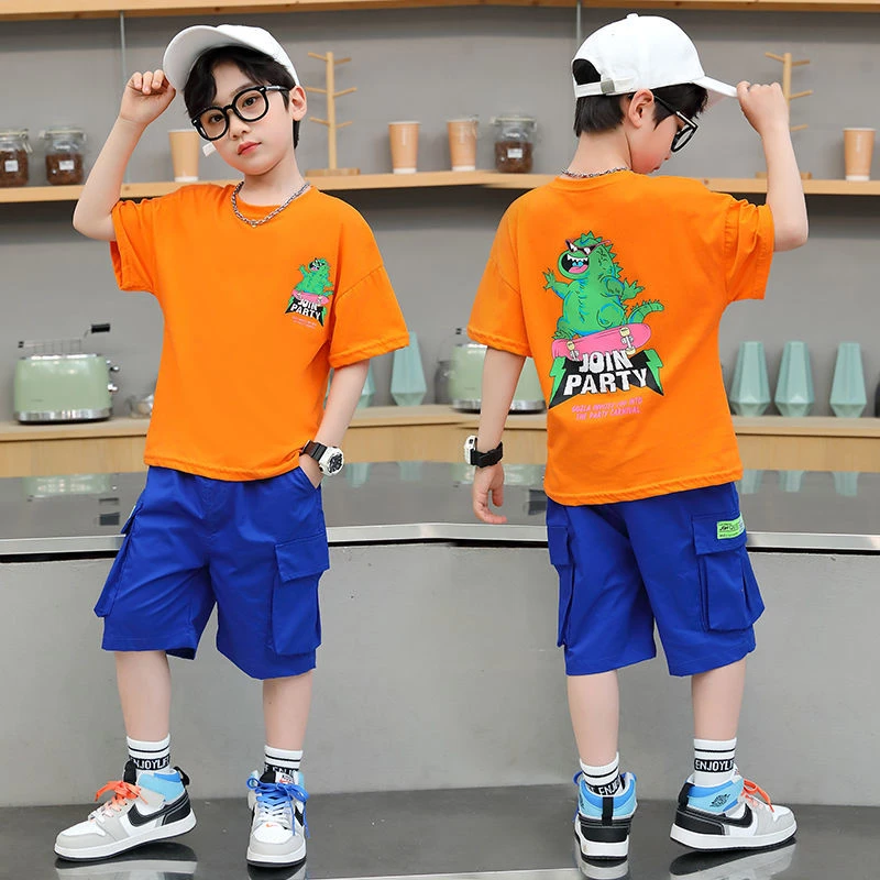 con estampado de moda para camisetas de manga corta informales, pantalones cortos, trajes para niños de 2a 12 años, verano 2022| | - AliExpress