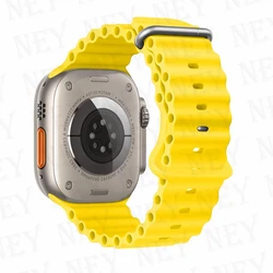Ocean Silicone Sport Watch Band - Vibrant & Durable Strap - 41mm 40mm 38mm (5 yellow)