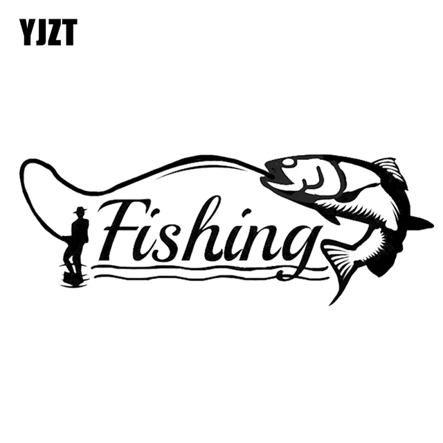 YJZT Funny Fishing Hunter Decor Car Modelling Stickers Vinyl