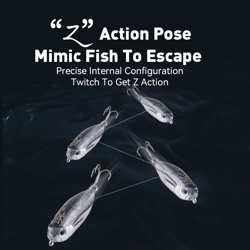 ձ Z- ε   40mm 3.2g Stickbait Topwater ǥ   ϵ Baits Wobblers  ũ 