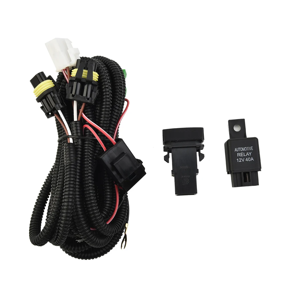 H11 fog light wiring harness Socket With LED Indicator Switch Automotive Relay For Honda For Ford Most Universal Car Modles