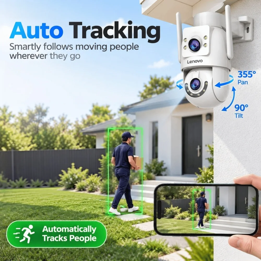 Smart WiFi Outdoor PTZ Camera with Audio & Color Night Vision