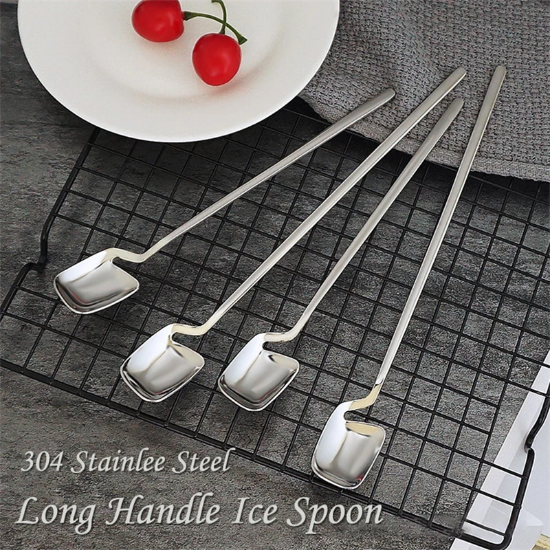 Long Handle Spoon 304 Stainless Steel Mixing Spoon Stirring Drink Bar Bar Accessories Kitchen Accessories cocktail spoon