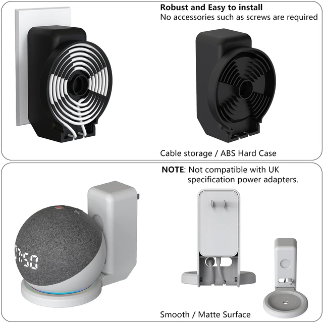 Echo Dot 第5世代/Echo Dot 第4世代用ウォールコンセント