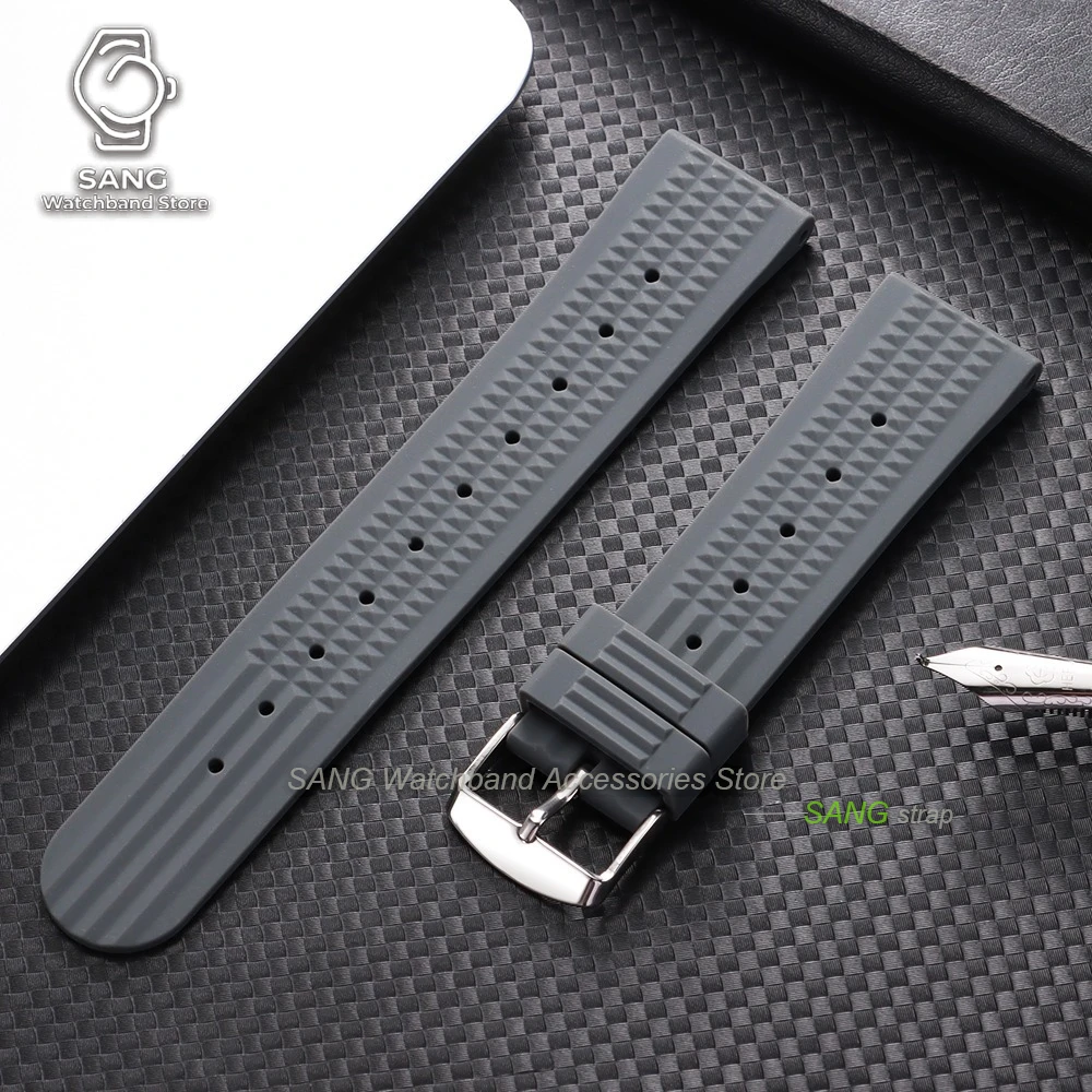 Premium Silicone Waterproof Watch Strap - Soft Rubber Sport Replacement Wristband
