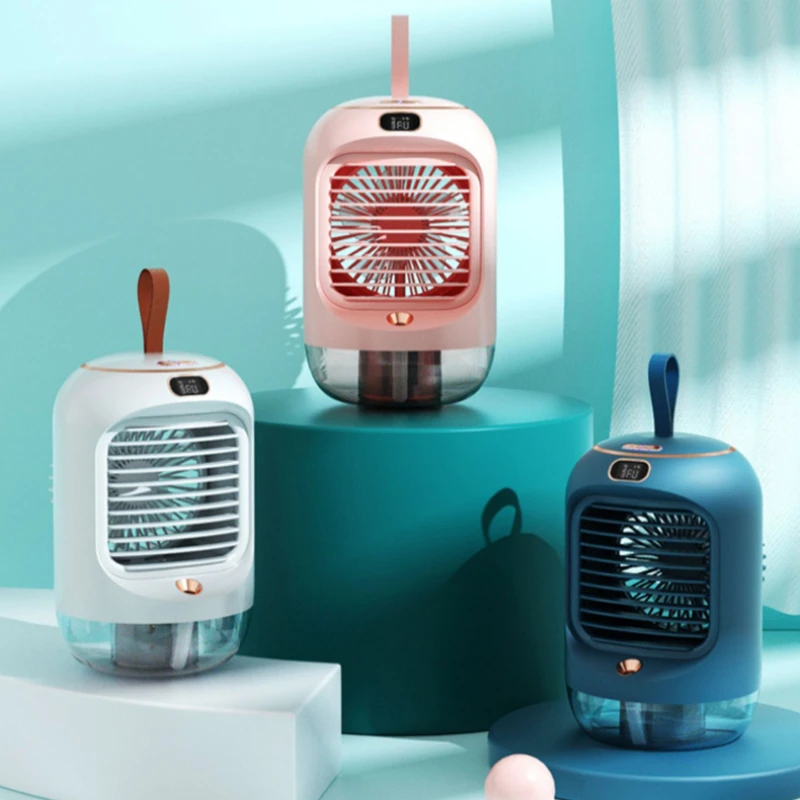 

Portable Desktop Fan USB Rechargeable Household Desk Mute Air Cooler Conditioner Mini Electric Mist Humidifier Hydrocooling Fans