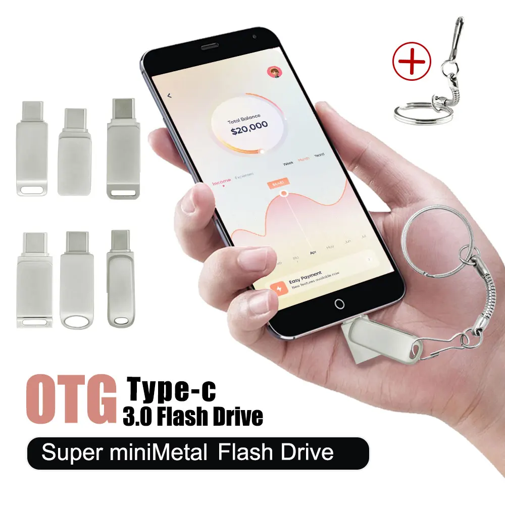 ̴ OTG Ÿ C USB 3.0 ÷ ̺, ݼ 뷮  ̺ ޸ ƽ, Ʈ, PC U ũ, 64GB, 32GB, 128GB