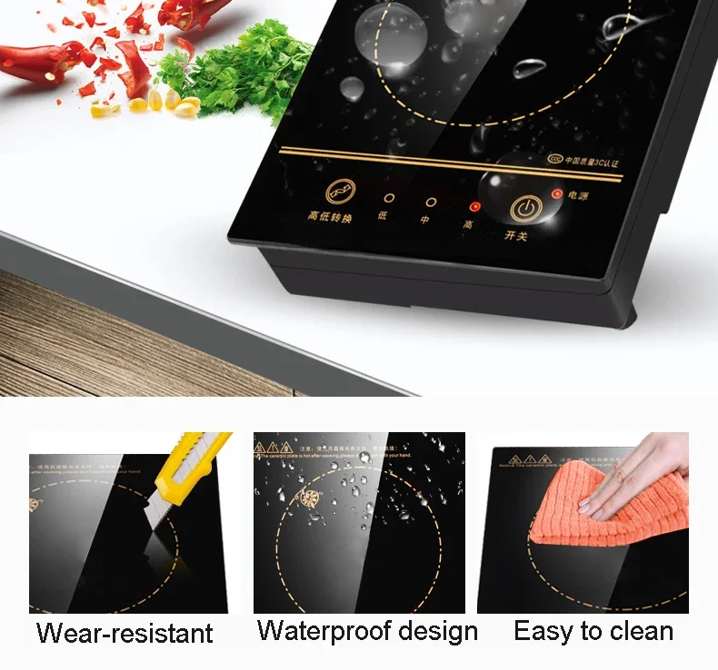 Description Picture 3 of itemMini Electric Magnetic Induction Cooker Wire control Embedded Hotpot Hob Burner Waterproof hot pot Tea Boiler Stove Cooktop 800W