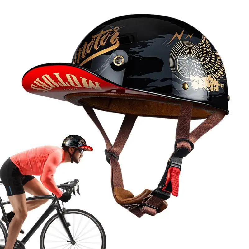 

Motorcycle Half Helmet Men Women Baseball Cap Half Helmet Riding Racing Moto Helmet DOT Certification Protection Cap Vintage