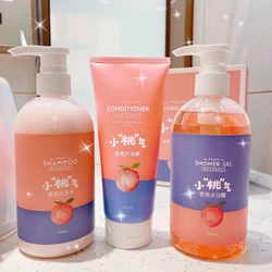 Peach Shampoo Bath Gel Hair Conditioner Fragrance Body Fragrance Summer Fragrant Female Peach Flavor Large Capacity Set Box