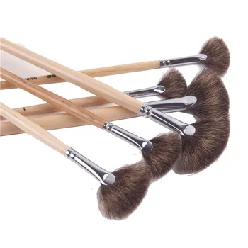 6 pezzi/abiti Pennello per pittura acrilica con asta di legno, ventaglio per capelli misti, penna per pennello per pittura a olio, materiale da disegno per studenti 1