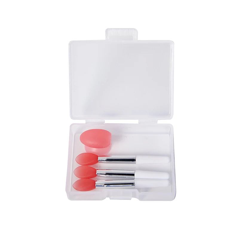 3pcs Silicone Lip Balms Lip Mask Brush With Sucker Dust Cover Makeup
