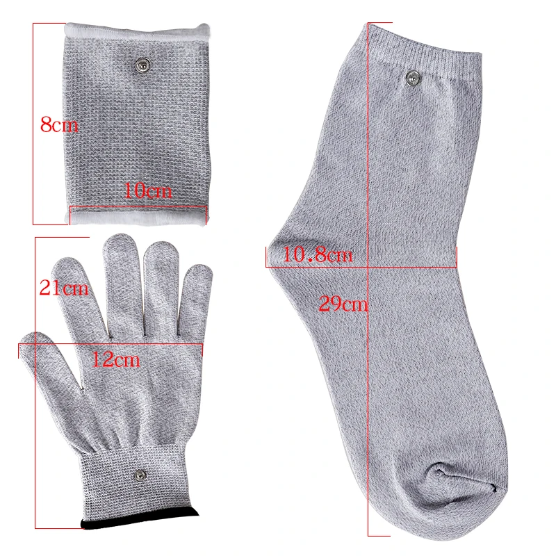 Breathable Fiber Electrotherapy Massager Electrode Gloves With Cable Electrode Machine Gloves For TENS Mechines muscle stimulator electrode pads