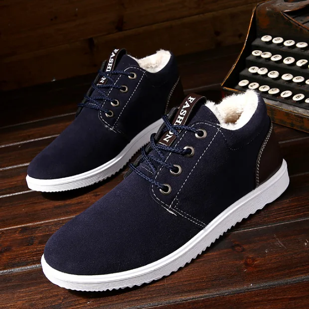 

New Men Winter Shoes Solid Color Snow Boots Plush Inside Antiskid Bottom Keep Warm Waterproof winter Boots men tyh6