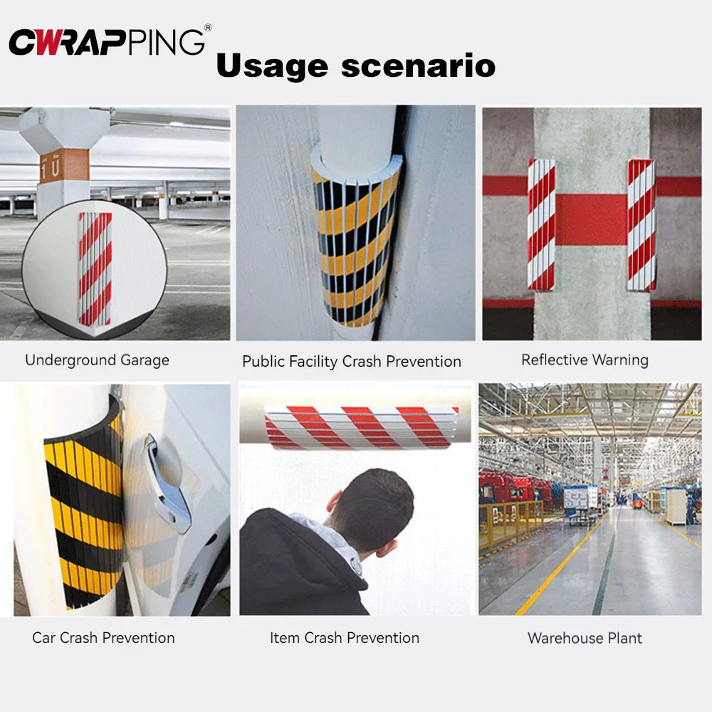 Car Foam Warning Signs Bumper Cylinder Garage Wall Protector Foam Edge Corner Cars Anti-collision Sticker Protecting Wall Corner
