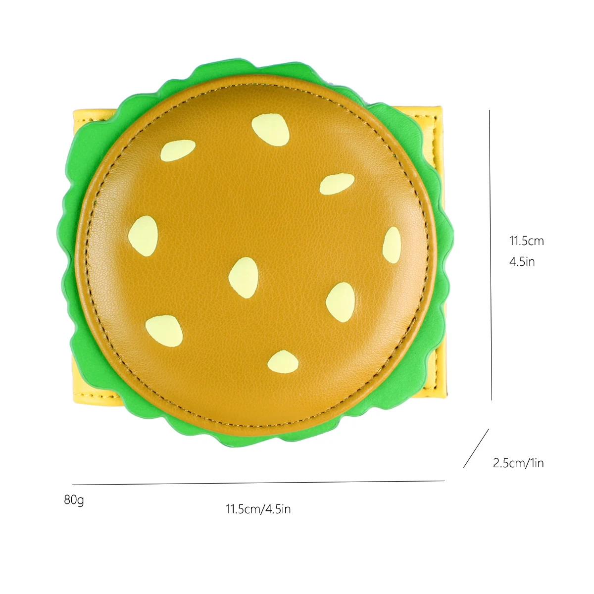 3D Burger Foldable Wallet Fashion Individual Card Holder ID Seat Money Clip
