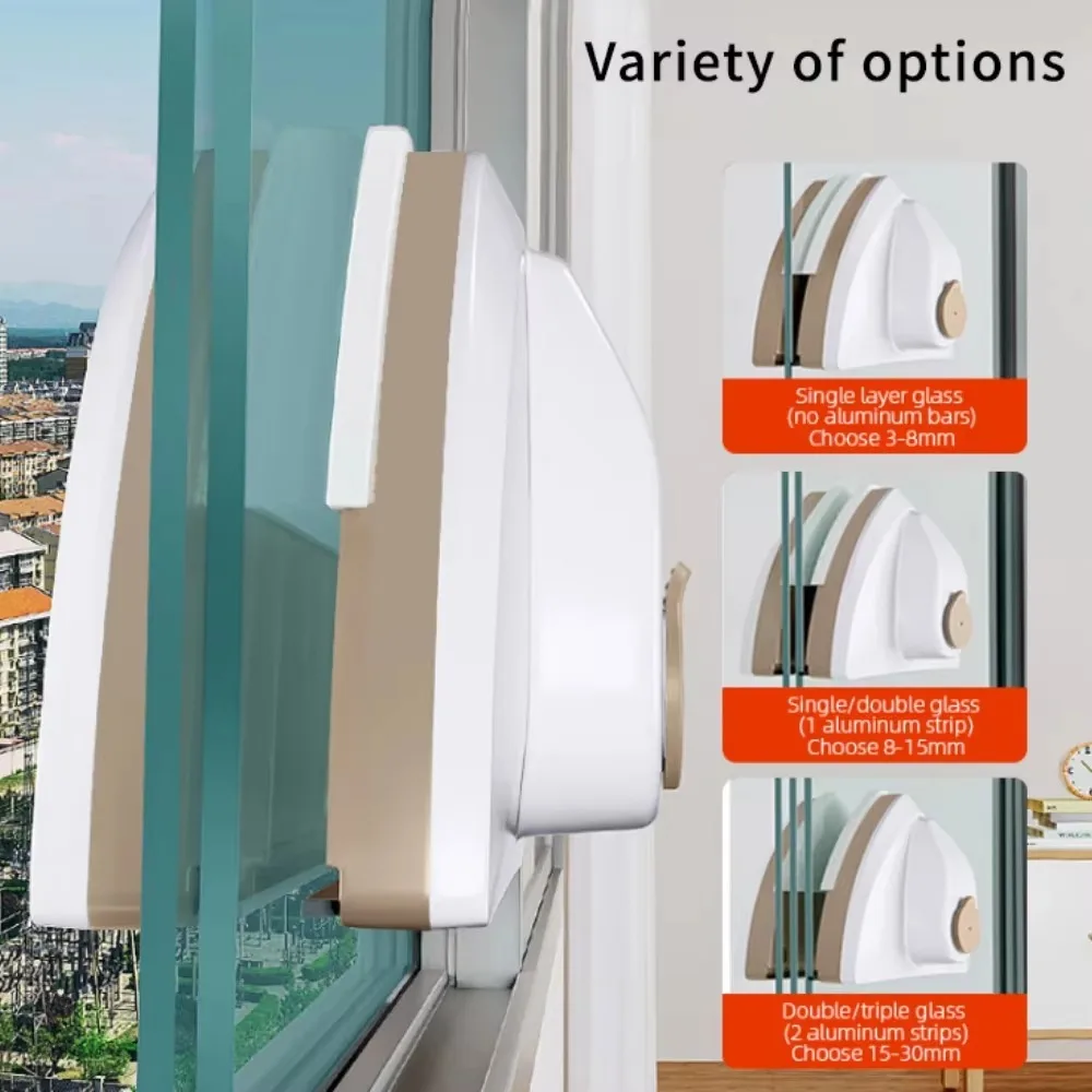 New Household Office Special Magnetic Window Cleaner Brush and Cleaning Tool Automatic Water Discharge Double Layer Wiper
