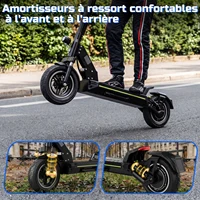 Trottinette électrique pour adultes TODIMART D8, connectée à l'application, 48V 18.2Ah, freins à disque doubles, autonomie de 60-70 km, double suspension avant et arrière, trottinette électrique pliable 4