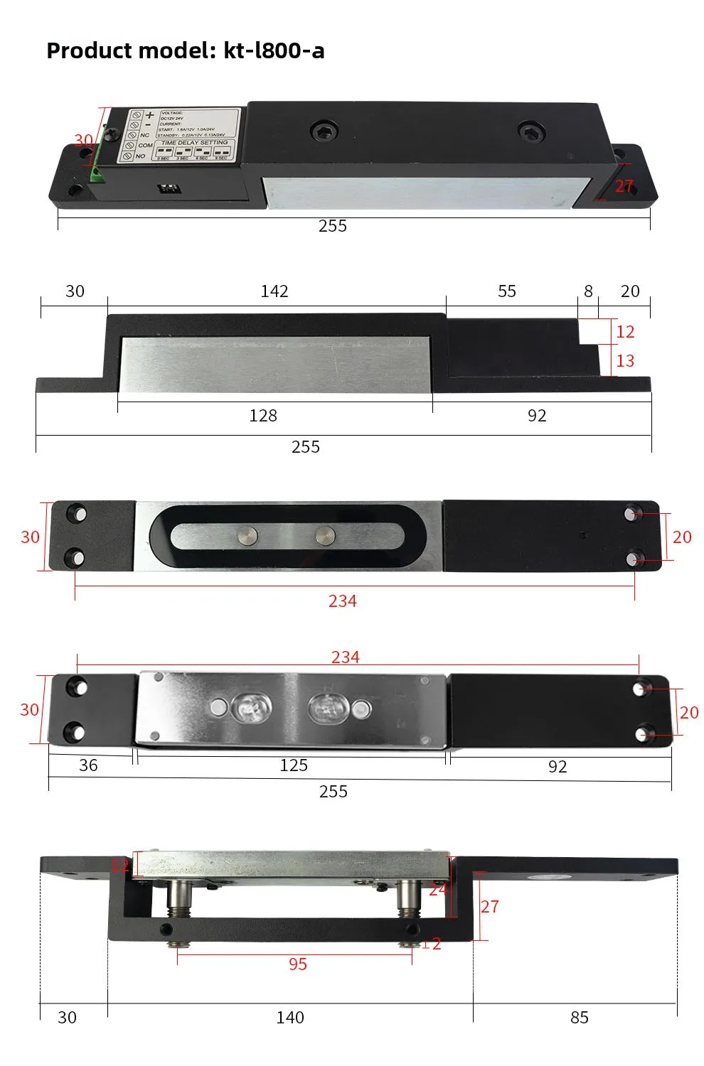 magnetic lock 1000KG European style access control electromagnetic lock 12V24V e