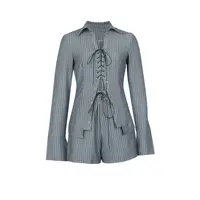 Gabriela Striped Bandage Short Set 5