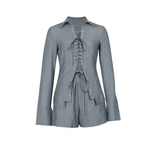 Gabriela Striped Bandage Short Set 5