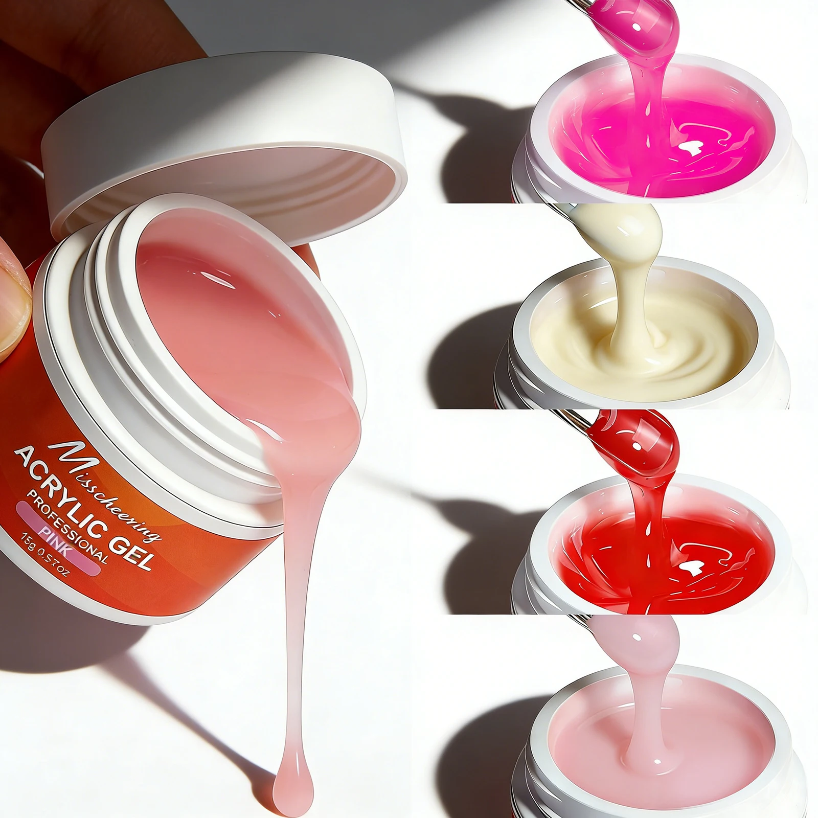 15g Solid Builder Gel Cured Builder Nagelgel Acryl Kristall Nagelverlängerungsgel Quick Builder Nagelgel Rosa Klar UV LED Gel – Detail 5