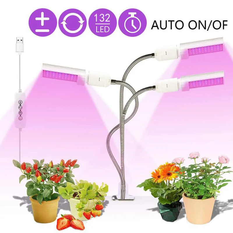 Description Picture 2 of item3-HEAD LED grow Light indoor plants red blue phyto Lamps Growth flower Bulbs Holder Fitolampy Clip for cultivo grow tent box
