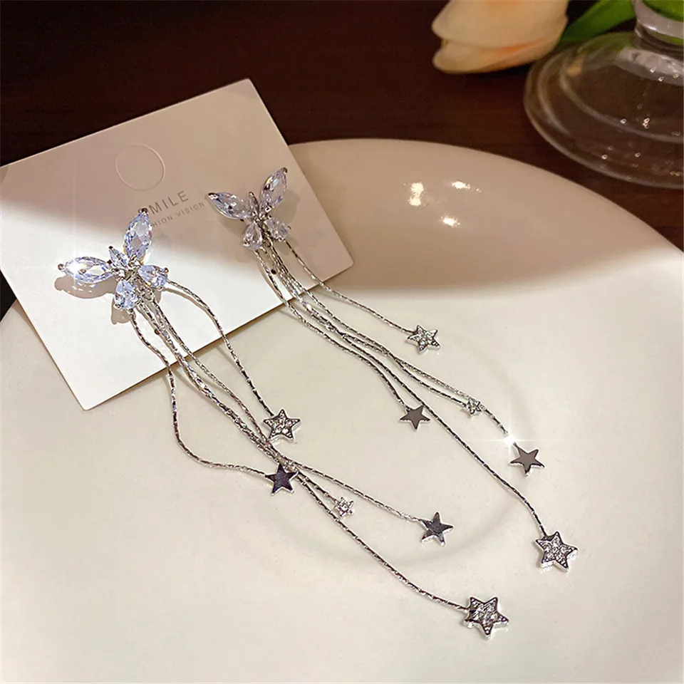 MUZHI Pendient De Oro De 18K Con Forma De Mariposa Para Mujer, Aret