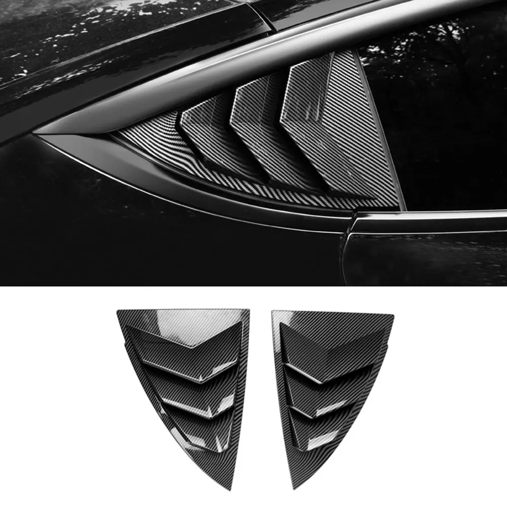 Rear Window Louver 2pcs Car Rear Window Shutter Cover Trim Window Louver Side Vent Trim For Tesla Model 3 Model Y-Accessories