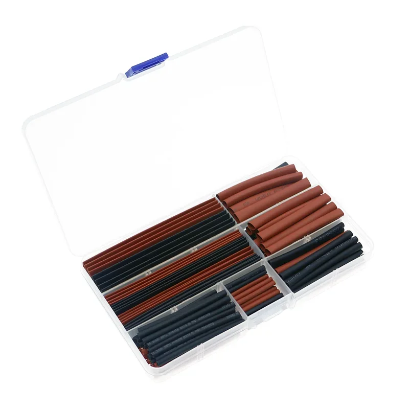 150Pcs 2 : 1 Polyolefin H-type Heat Shrink Shrinking Tubing Tube 2mm 2.5mm 3.5mm 5mm 6mm 8mm 10mm 13mm Red Black kit set