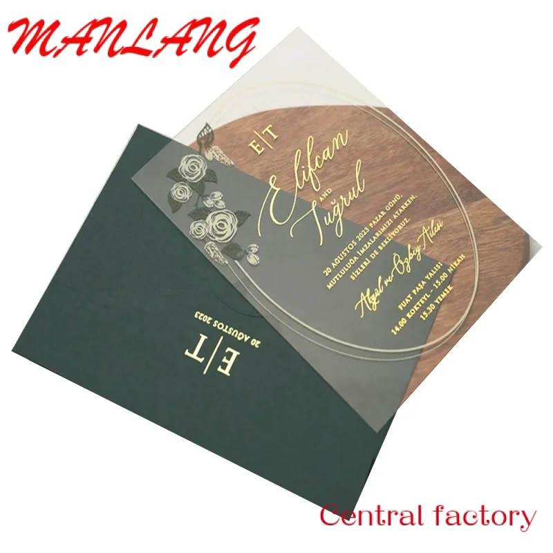 

Custom Acrylic UV printing wedding acrylic invitations wedding custom menu commemorative card invitation