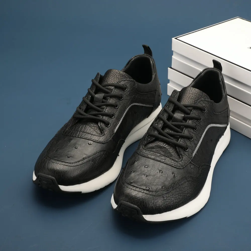 

Ostrich leather men's shoes Leather shoes simple fashion all match breathable casual shoes comfortable high-end men's shoes