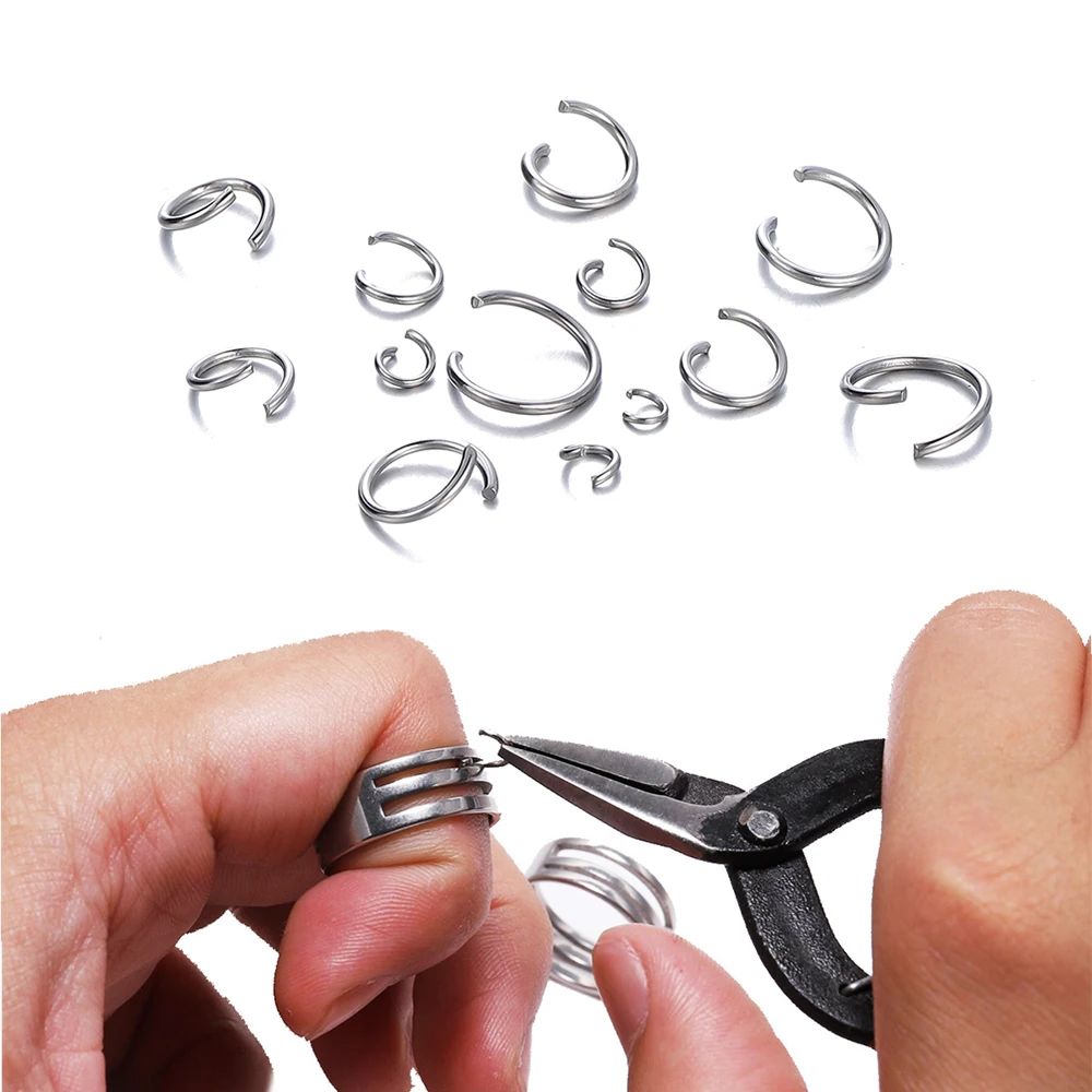 100-200pcs/lot nerez ocel otevřený skok kroužky rozseknout kroužky konektorů pro DIY šperků vytváření příslušenství zásoby velkoobchod