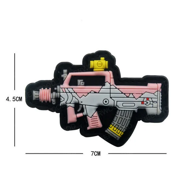 thumbnail image 1 of Parche de goma de PVC 3D para pistolas, rifles, armas AK47, balas, Airsoft, gancho, cierre, insignia, combate, para mochilas, chaquetas, ropa y bolsos, 1 of 5