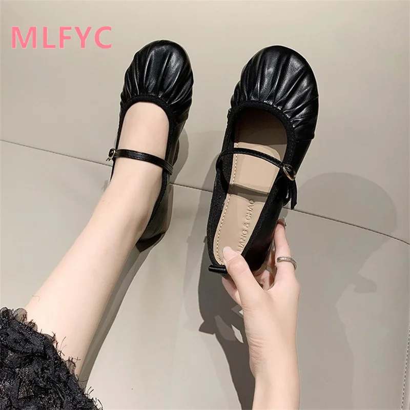 Flat bottom Mary Jane single shoe women's shoes 2023 new summer gentle ballet shoes casual shoes loafers mujer