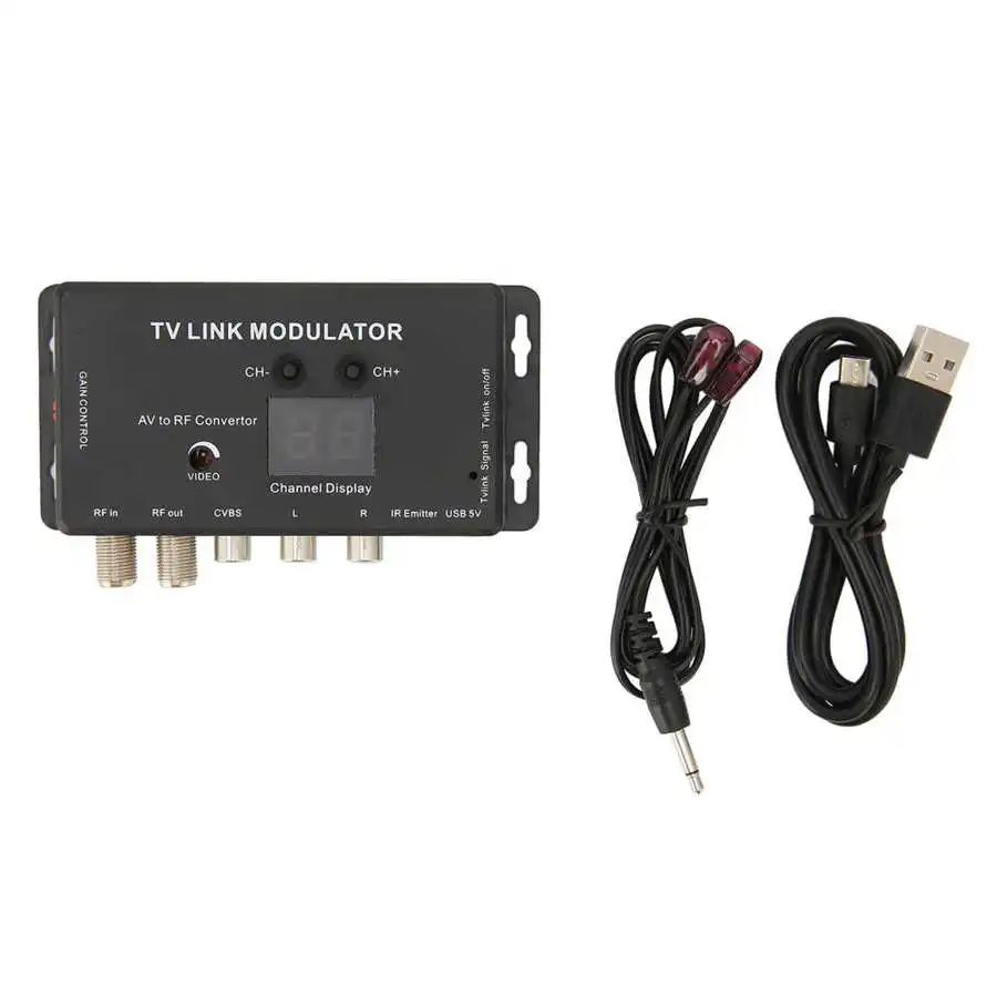 TM70RG TV Link Modulator Support PAL /NTSC Adjustable Output Gain Multifunctional Electronic UHF Home Converter USB DC 5V