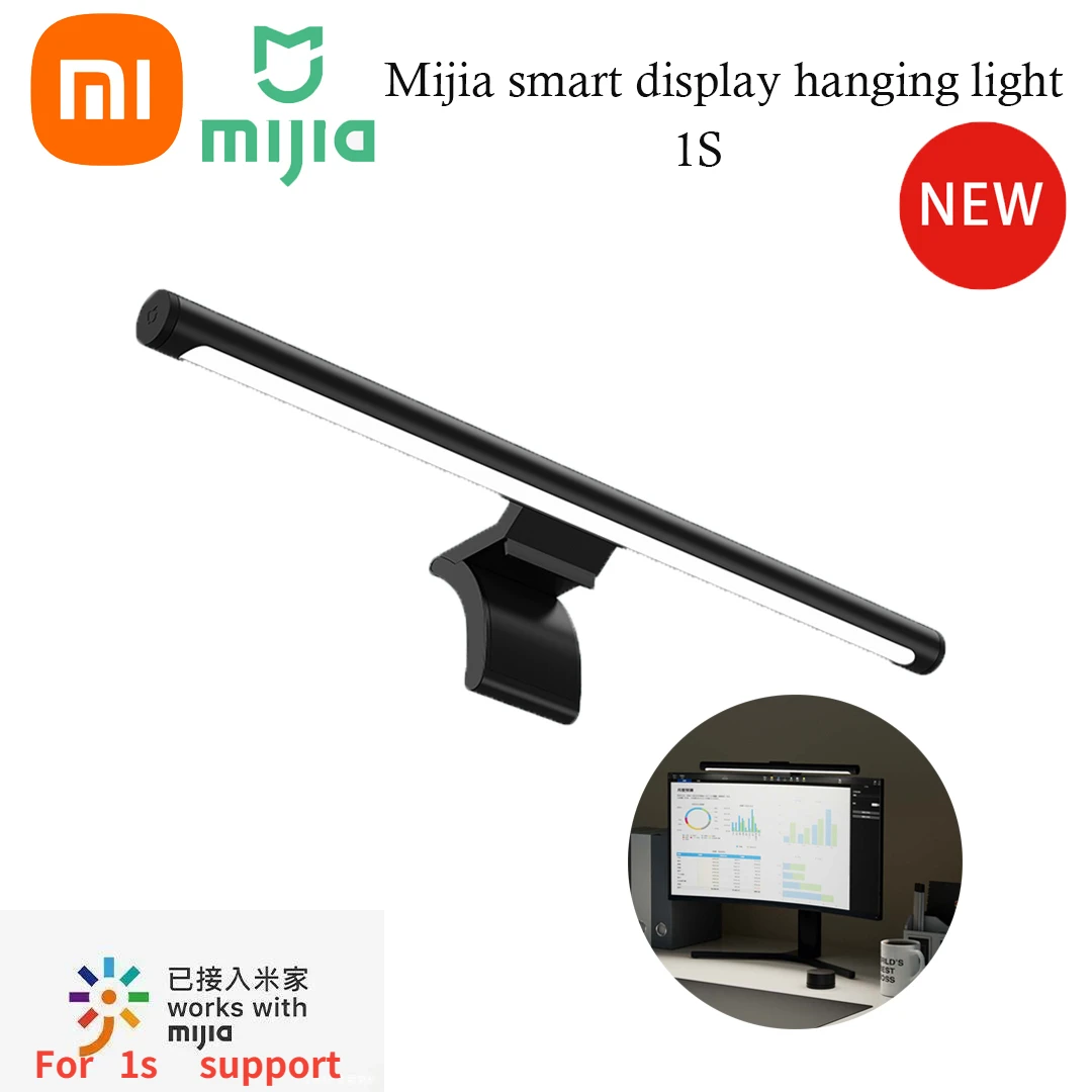 Xiaomi-barra de luz colgante con atenuación continua, lámpara LED de escritorio para el cuidado de los ojos, 1S, Monitor de ordenador y PC, pantalla LED de lectura, lámpara alimentada por USB