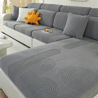 Arches Jacquard Stretch Sofa Cover Polar Fleece Removable Couch Seat Cover WashableAll Season Universal Cover 1