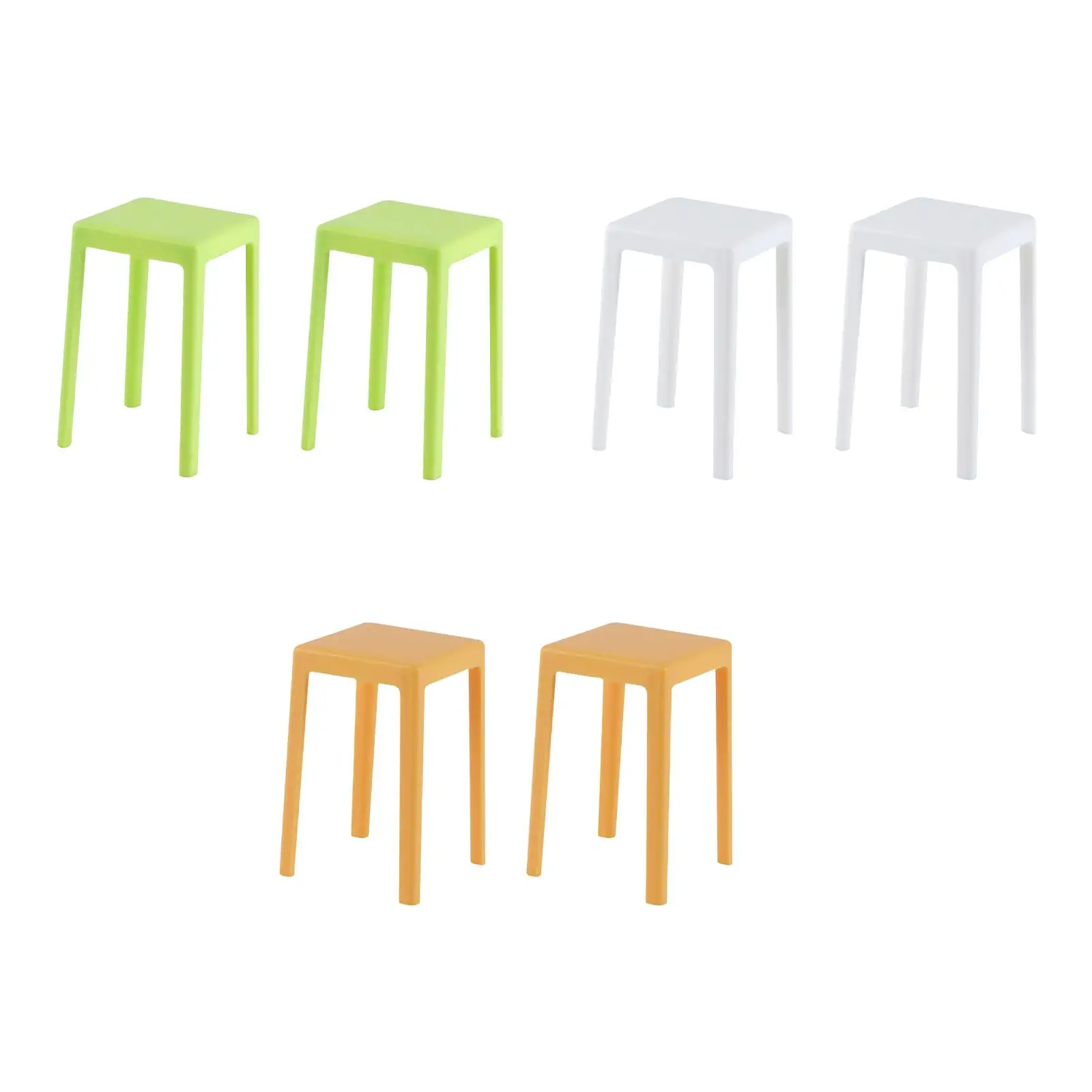 

2 Pieces Dollhouse Miniature Chairs 1:6 High Stool for DIY Scene Model Decor