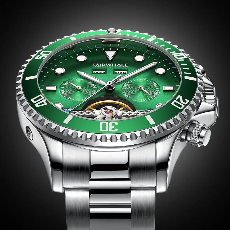 MARK FAIRWH Fashion Diving Series Water Ghost Fully Automatic Mechanical Watch Waterproof Night Light Watch for Men