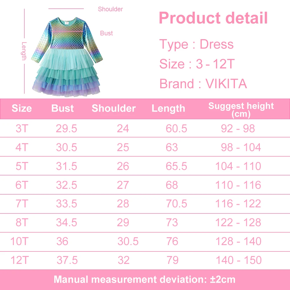 Tiffany Mermaid Kids Layered Tutu Dress