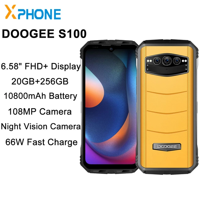 DOOGEE S100 4G LTE Android Rugged Phone Outdoor Adventure Mobile 66W Fast  Charge