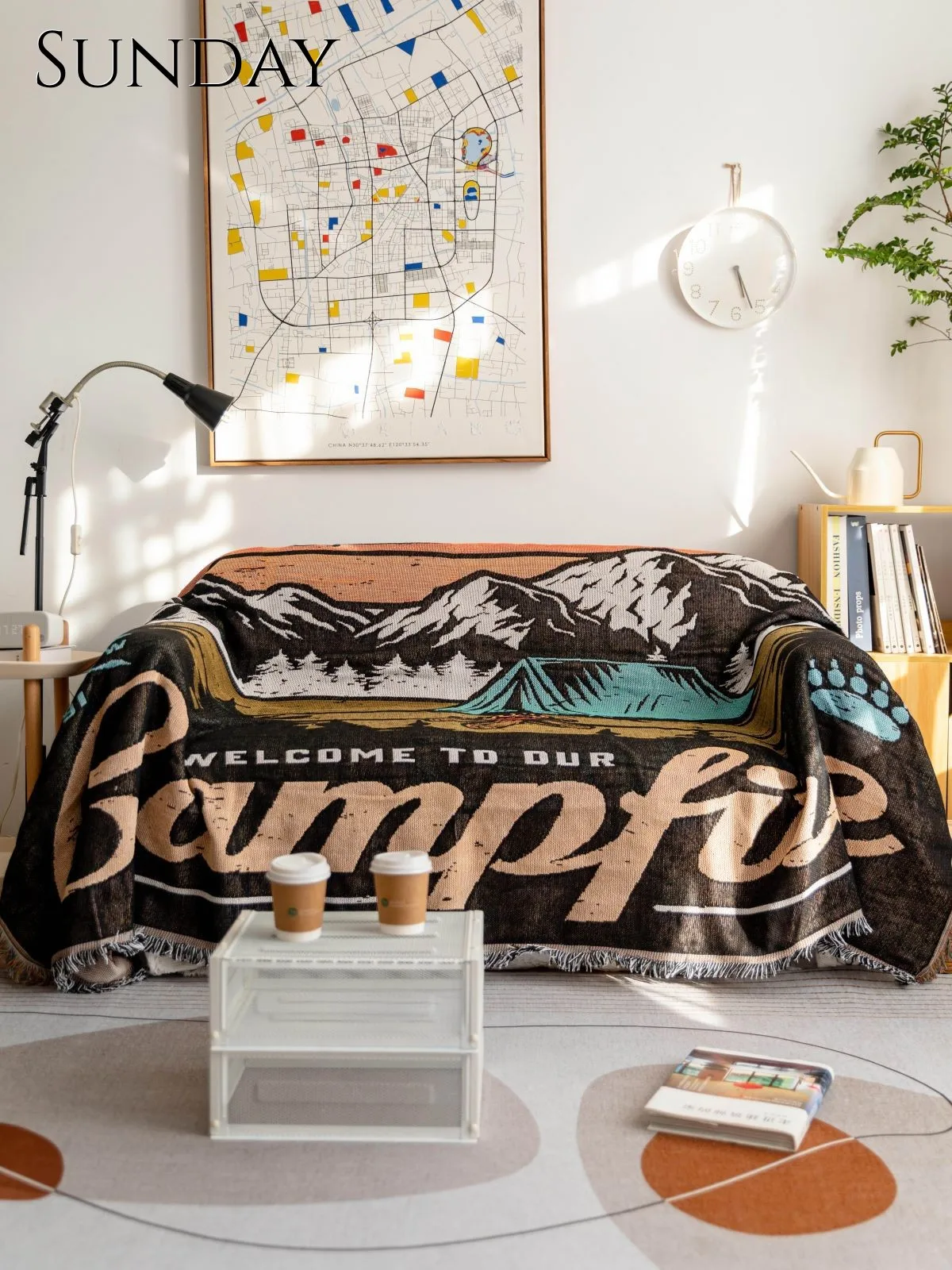 

Wilderness Camping Grassland Tent Stitch Blanket American Style Blankets for Beds Portable Picnic Mat Sofa Cover Home Decoration