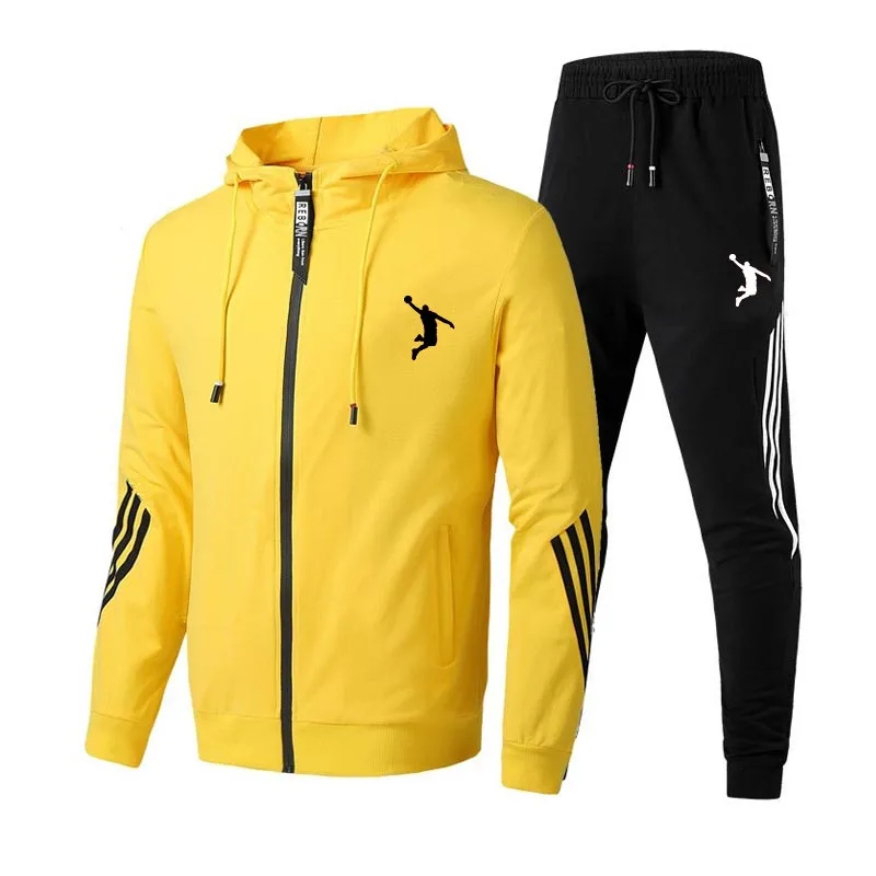 2022 Spring and autumn new leisure sports fashion zipper men's running suit men clothing set tracksuit men mens joggers set